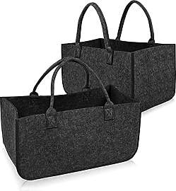 UISEBRT 2 Stück Kaminholztasche Filz, Filztaschen 