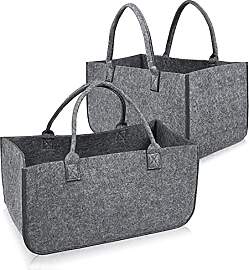 UISEBRT 2 Stück Kaminholztasche Filz, Filztaschen 