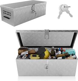 UISEBRT Aluminium Werkzeugbox mit Schloss, Alubox