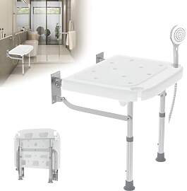 UISEBRT Duschklappsitz Für Wandmontage,Duschstuhl 