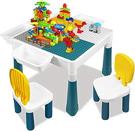 UISEBRT Kindertisch mit 2 Stühle Spieltisch mit