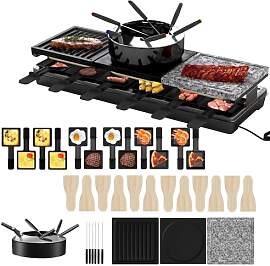 UISEBRT Raclette Grill für 12 Personen,3 in 1