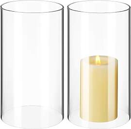 UKCOCO 2 Stück Glaszylinder ohne Boden (Ø 8cm x