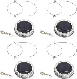 UKCOCO Solar Jar Deckel Lichterkette 4Er Set Mit