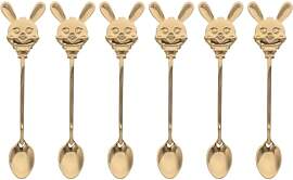 ULTECHNOVO6er Set Teelöffel Gold aus 304