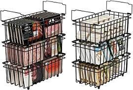 UMDONX 6er Gefriertruhe Körbe Schwarz - Griff