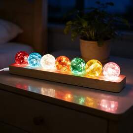 Umllpet 7 Farbiges Kristallkugel Nachtlicht, EIS