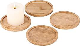 umorismo 4 Stücke Kerzenteller Holzplatte Holz