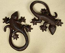 Unbekannt 2er Set Metallfiguren Gecko Salamander