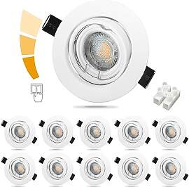 Unikcst 10er Set Dimmbar LED Einbaustrahler 230V