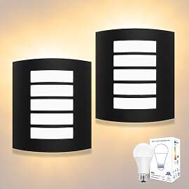 Unikcst 2er Set Außenlampe E27 Wandleuchte IP44