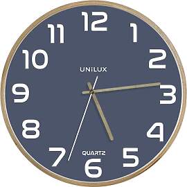 Unilux Moderne Holzrahmen Wanduhr BALTIC, Blaues