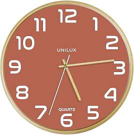 Unilux Moderne Holzrahmen Wanduhr BALTIC, Rotes