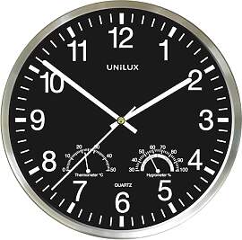 Unilux WETTY Wanduhr metallgrau, Ø 30 cm,