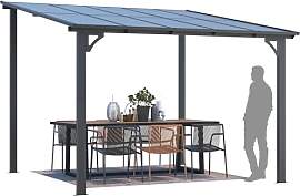 UNIONLINE 3x3m Wandgestellter Gartenpavillon –