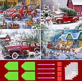 UNIQUORS 5D Diamond Painting Weihnachten Bilder, 4 