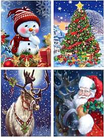 UNIQUORS 5D Diamond Painting Weihnachten Bilder, 4 