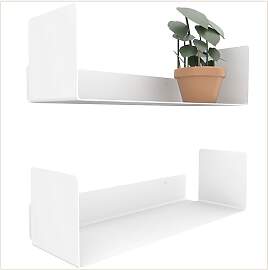 UNITURE® - 2er Set - Modernes Wandregal Weiß -