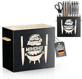 Universal-Messerblock aus Holz mit Schlitzen,