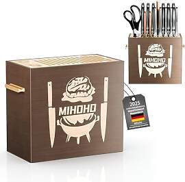 Universal-Messerblock aus Holz mit Schlitzen,