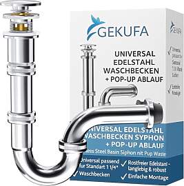 Universal Waschtisch Siphon mit Pop Up