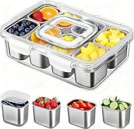 UNIVERTEN Snackbox mit 8 Edelstahl Fächern