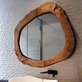 Unregelmäßige Wand Badezimmerspiegel Holz