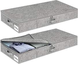 Unterbett Aufbewahrungsbox mit Deckel 13cm hoch, 2 