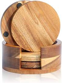 Untersetzer Holz für Gläser, 10cm