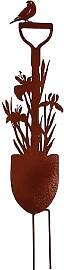UNUS Garden Spaten mit Vogel und Pflanzen,