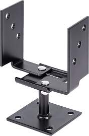 U-Pfostenträger ALBERTS, schwarz, B:10cm, Stahl,