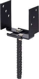 U-Pfostenträger ALBERTS, schwarz, B:7,1cm, Stahl, 
