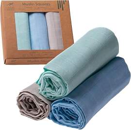 Urban Kanga Mulltücher Baby 3er Set 70x70 cm,