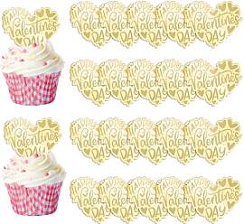 URROMA Love Gold Valentinstag Happy Acryl Cupcake