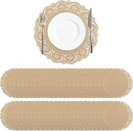 URROMA Papier-Tischsets, runde braune