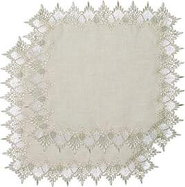 URROMA Quadratische Deckchen aus Leinen, 61 x 61