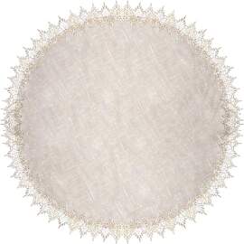 URROMA Runde Deckchen aus Leinen, 120 cm, beige
