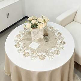 URROMA Runde Spitzendeckchen, hohler Druck, rosa