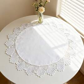 URROMA Runde Tischdeckchen aus Leinen, 60 cm,