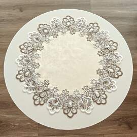 URROMA Runde Tischdecke aus Leinen, mit