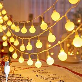 USB Lichterkette Innen,6M 40LED Kugel Lichterkette 