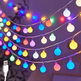 USB Lichterkette Innen,6M 40LED Kugel Lichterkette 