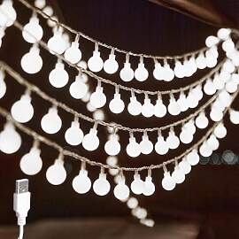 USB Lichterkette Innen,6M 40LED Kugel Lichterkette 