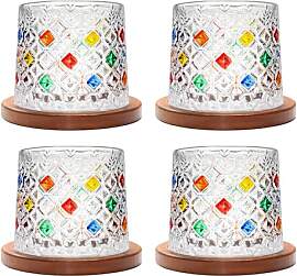 Uten Drehbare Wassergläser, 4 pcs Whisky Gläser