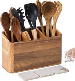 Utensilienhalter aus Holz für Küchentheke,