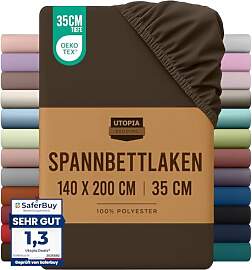 Utopia Bedding - Spannbettlaken 140x200cm - Braun