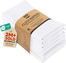 Utopia Kitchen Stoffservietten [12er Pack, Weiß]