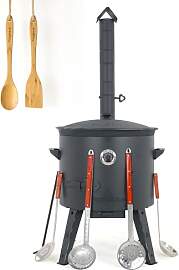 Utschak Feuerofen Ø 49 cm & Gusseisen Topf 22 
