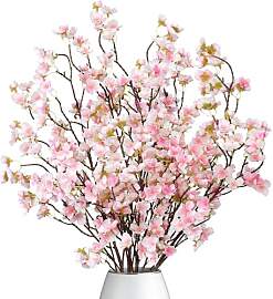 UXORSN 4 Stück Künstliche Kirschblüte Zweige