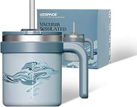 UZSPACE Thermobecher 500 ml mit Strohhalm &